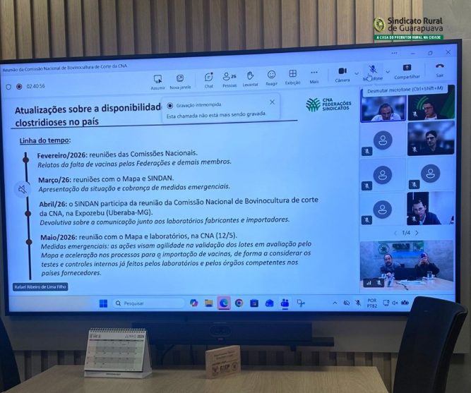 Rodolpho Botelho representa Sindicato Rural de Guarapuava e setor agropecuário em reunião da Comissão Nacional de Bovinocultura de Corte da CNA